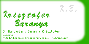 krisztofer baranya business card